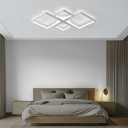 4-flammig 7345/9568 cm Dimmbar Cluster-Design Geometrische Formen Deckenleuchten Metall Aluminium Silikagel Geometrisch Minimalistisch Lackierte Oberflächen Schwarz Modern 110-120V 220-240V Image