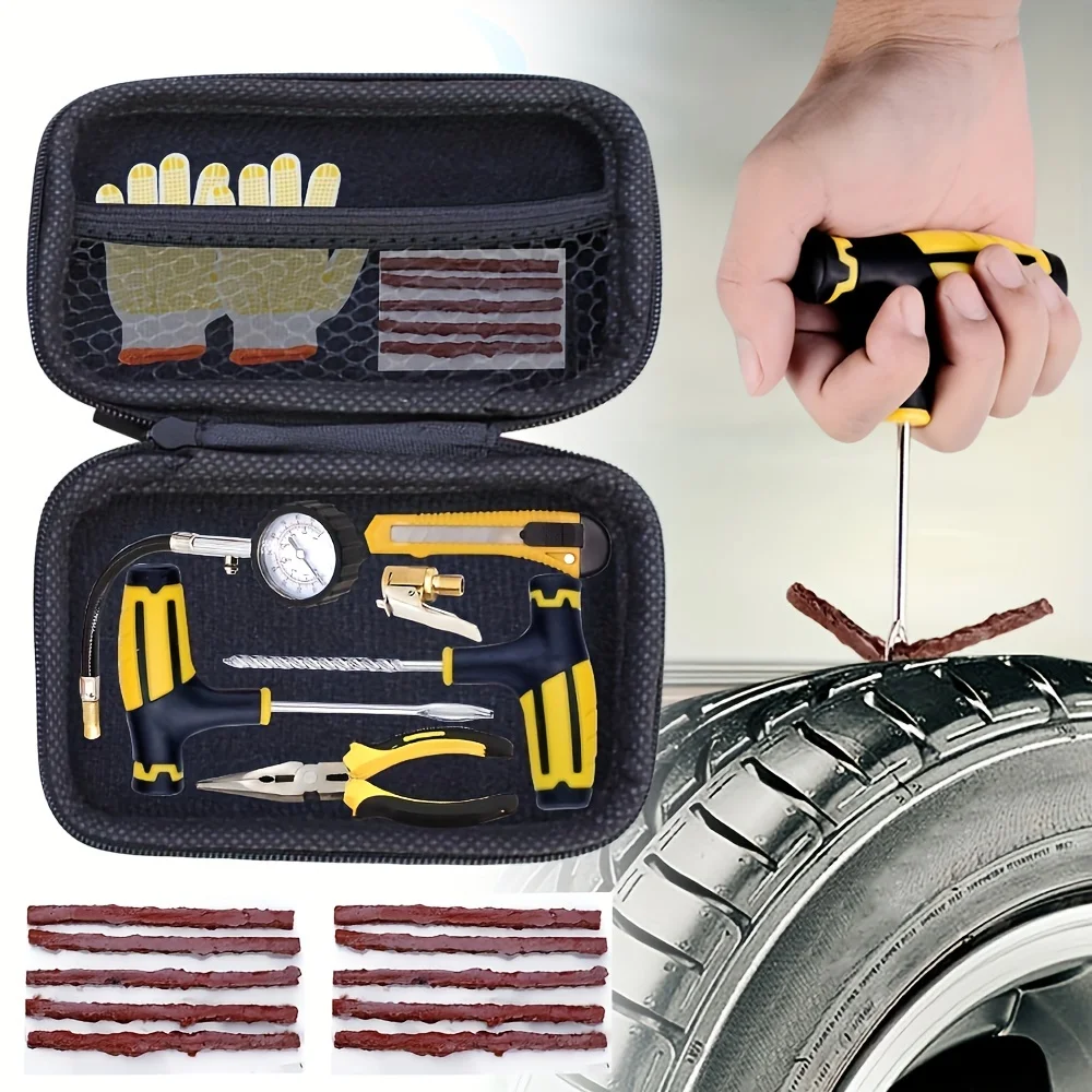 Autoreifen reparatur satz Multi-Werkzeug zange für Auto, LKW, RV Flat Tubeless Reifen Pannen stopfen Werkzeug Vakuum folie Gummi nagel Image