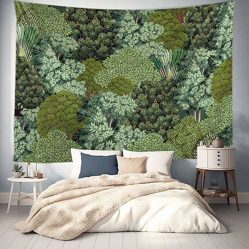 Waldlandschaft hängender Wandteppich Wandkunst große Wandteppich Wanddekoration Fotohintergrund Decke Vorhang Zuhause Schlafzimmer Wohnzimmer Dekoration Image