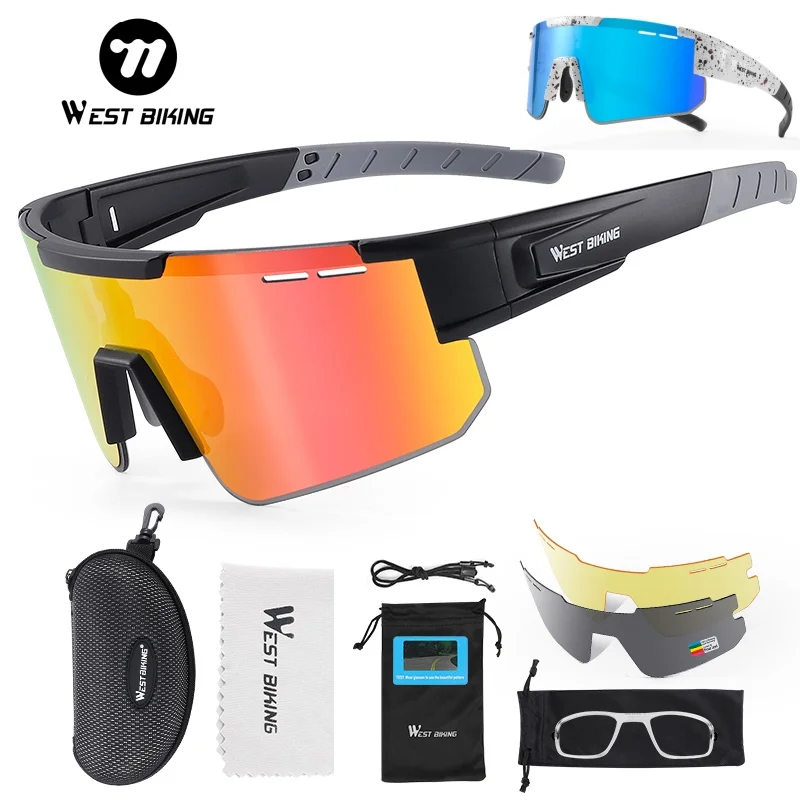 WEST RADFAHREN Radfahren Sonnenbrille Einstellbare Nase Unterstützung Myopie Rahmen UV400 Polarisierte Sonnenbrille Outdoor Fahren Brillen Goggle Image