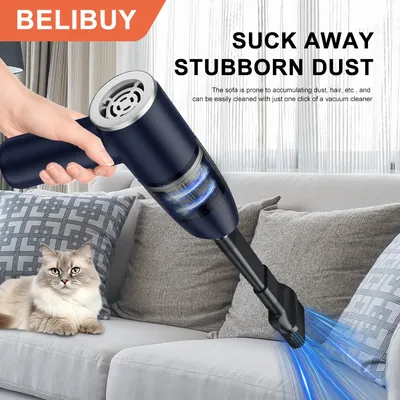 BELIBUY Auto-Staubsauger, kabelloser Handstaubsauger für den Haushalt, starke Saugkraft, Hochleistungs-Teppichreiniger für Haushaltsgeräte Image
