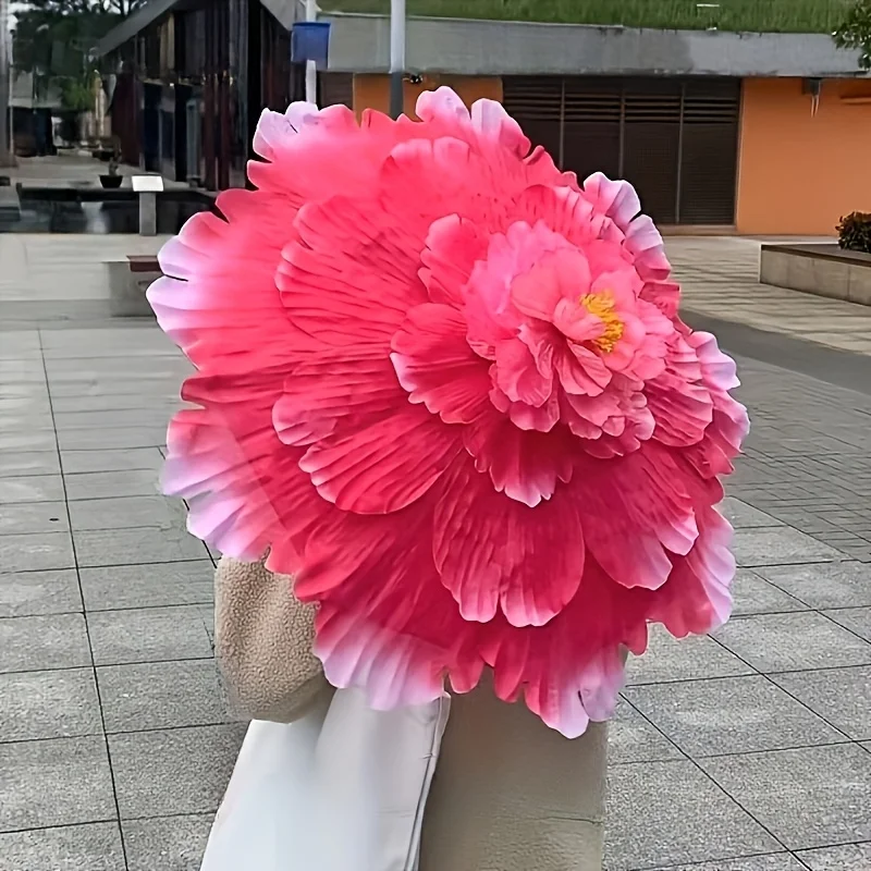 Kreativer rosa Pfirsichblüten-Sonnenschirm – manuell offen, 8 Rippen, stilvoll, für Outdoor-Reisen, Partys, Sonnenschirm Image