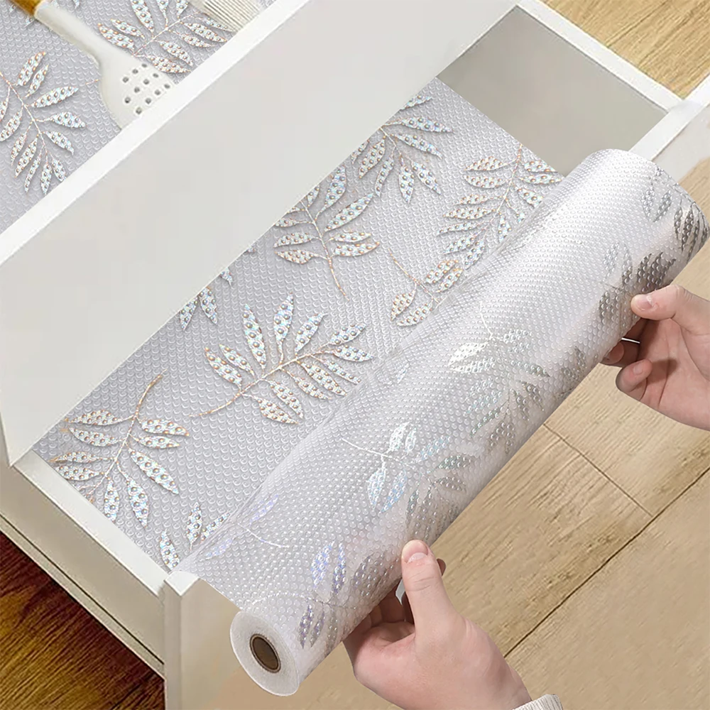 1-Rolle Regaleinlage für Küchenschränke, Schubladen, rutschfeste Einlage für Küchenschränke, wasserdichte und schimmelresistente Kühlschrank-Pads