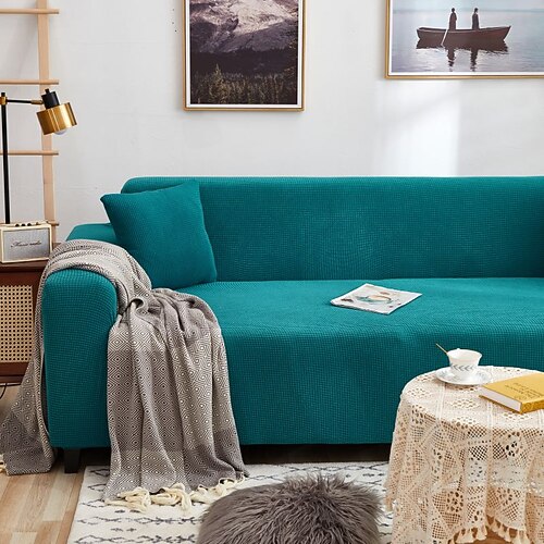 Elastischer Sofabezug aus Jacquard-Stoff, Stretch-Couchbezug, L-förmige Sofa-Schonbezug, Eckbezug für Wohnzimmer, 1/2/3/4 Sitze Image