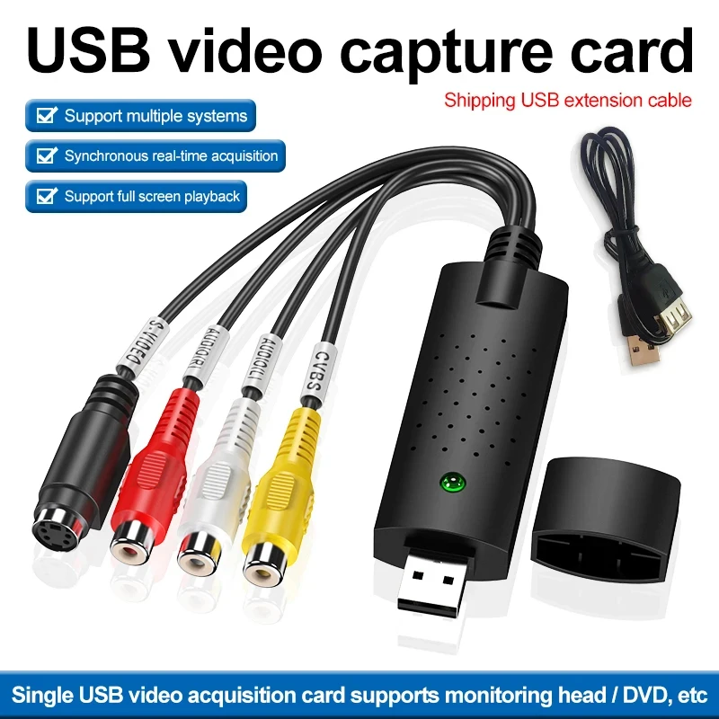 USB Audio Video Capture Card Adapter mit USB Kabel USB 2.0 zu RCA Video Capture Converter für TV DVD VHS Capture Device Image