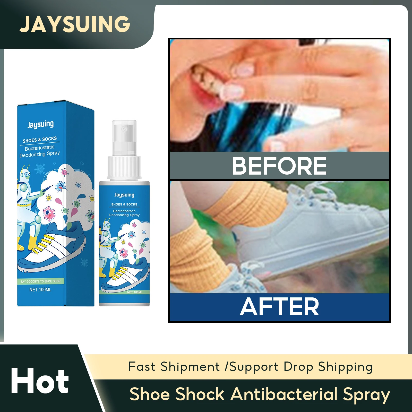 Schuhs chock anti bakterielles Spray Fuß geruchs entfernung Schuhe Stink Erfrischer Schuhe Socken Deodorant Fuß Artefakt Anti Schweiß Flüssigkeit Image