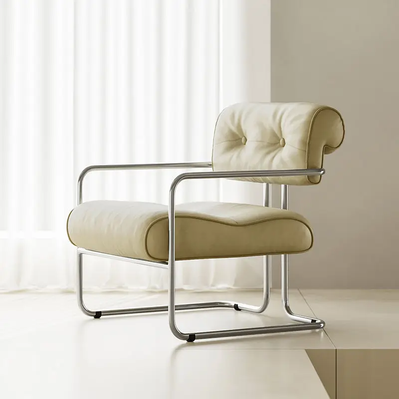 MOMO Sofa-Stuhl im antiken Stil, Wohnzimmer-Designer, einfacher Einzelstuhl, Hotelclub, Bauhaus, Verhandlung, Edelstahl-Stuhl
