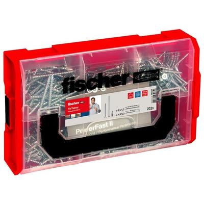 fischer Holzbauschrauben-Sortiment FixTainer PowerFast II PZ 3,5/4/5 x 16/30/35/40/50/60