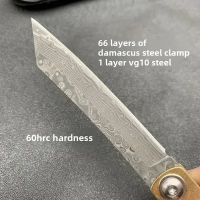 Top Higonokami Japanese Mini Pocket Folding Knife VG10 Damascus Steel,Hiking Barbecue Multi-purpose