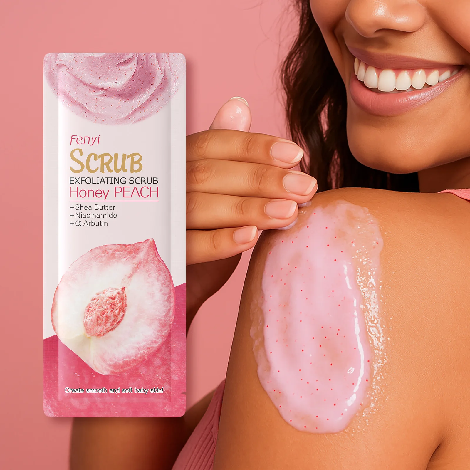 5 pièces gommage du visage à la pêche exfoliant nourrissant hydratant contrôle de l