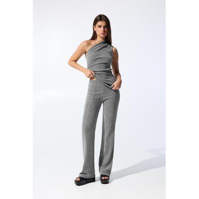 Textured Straight-Leg Trousers