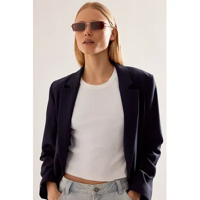 The Renee Skinny Rectangle Sunglasses