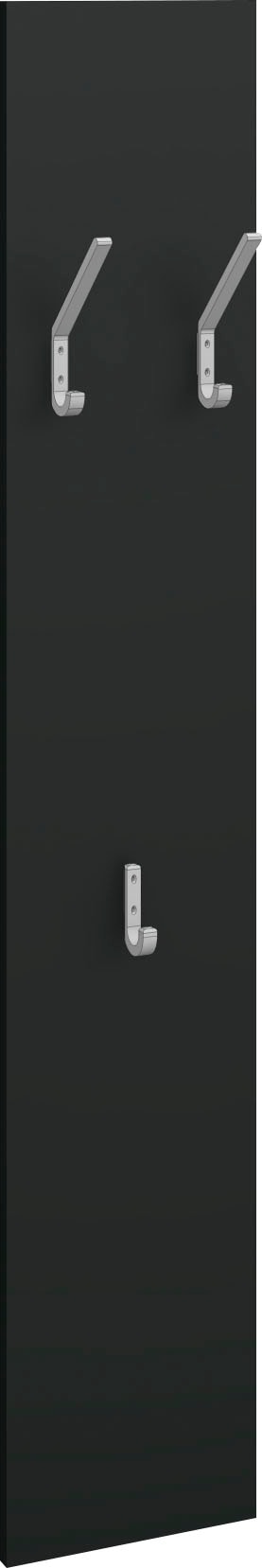 Garderobenpaneel BORCHARDT MÖBEL "Vaasa", schwarz (schwarz matt), B:24cm H:140cm T:10cm, Holzwerkstoff, Garderobenpaneele, Garderobenpaneel Image