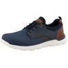 Sneaker ROMIKA, Herren, Gr. 40, blau (navy, braun), Lederimitat, Textil, kontrastfarbene Details, casual, Schuhe, Freizeitschuh, Halbschuh, Schnürschuh im modischen Materialmix