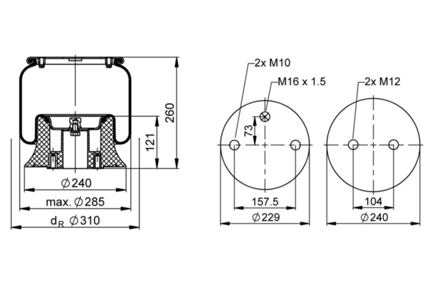 CONTITECH AIR SPRING Federbalg, Luftfederung Premium Range Universal 6705 N P01 Image