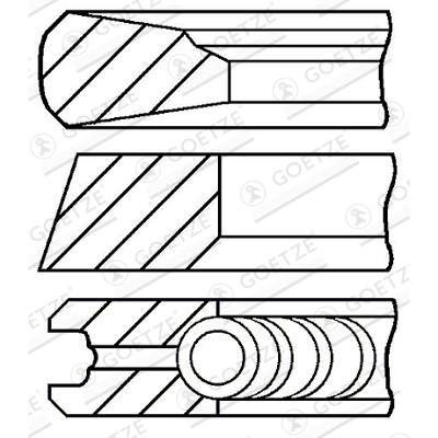 GOETZE ENGINE Kolbenringsatz Universal 08-135000-00 Image