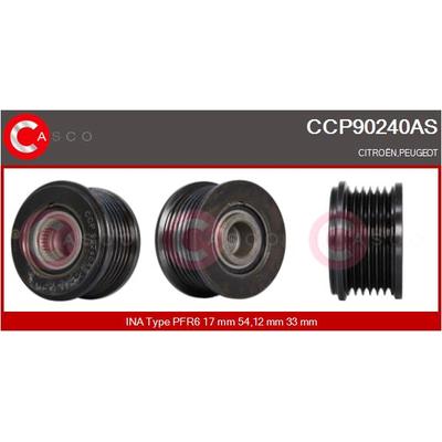 CASCO Riemenscheibe, Generator Universal 54,12mm für IKA 3.5410.1 CCP90240AS Image