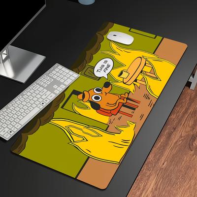 "TEMU Is " Dog & Pattern Mousepad - , Desk Mat For And - Xl/xxl Size Stitching - To School Or" Image