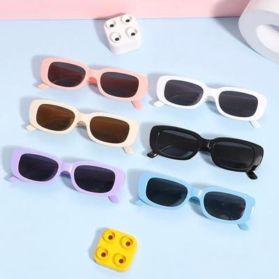 TEMU 6 Pairs Of Multicolor Eye Small Square Frame 's Fashion Glasses For 3-14 Years Old, Random Delivery Image