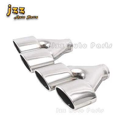 1PCS exhaust Y pipe 2.5'' dual oval tip Stainless Steel car muffler tailpipe for universal car