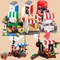 City Flower Shop Telephone Newspaper Booth Figures Building Blocks Seafood Vegetable Food MOC Model Accessory Brick Kid Toy Gift
