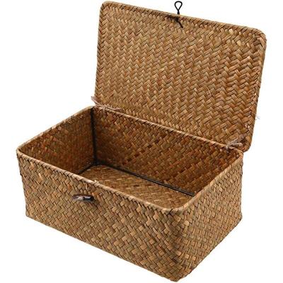 Alovez - Aufbewahrungsbox aus geflochtenem Rattan mit Deckel – Wäschekörbe aus Seegras – Image