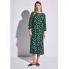 Midikleid STREET ONE, Damen, Gr. 40, EURO-Größen, grün (hunter grün), Stoff, 100% Viskose, bedruckt, casual, normal kniebedeckend, Rundhals, 3/4-Ärmel Bündchen, Kleider, aus Viskose