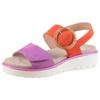 Sandale ARA "BILBAO", Damen, Gr. 40, pink (pink, orange), Ziegenveloursleder, modisch, Schuhe, Keilsandale, Plateausandale mit Klettverschlüssen, G-Weite