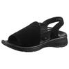 Riemchensandale ARA "HAWAII", Damen, Gr. 41, schwarz, Veloursleder, unifarben, feminin, Schuhe, Sommerschuh, Sandalette, Keilabsatz, mit Stretch-Bänder, G-Weite