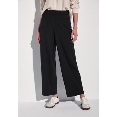 Stoffhose STREET ONE, Damen, Gr. 36, Länge 30, schwarz, Stoff, 61% Viskose, 32% Polyamid, 7% Elasthan, unifarben, casual, comfort fit knöchellang, Hosen, High Waist Image