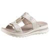 Pantolette ARA "TAMPA", Damen, Gr. 41, beige (creme), Leder, metallic, sportlich, Schuhe, Keilabsatz, Sommerschuh, Schlappen mit Schmuckelement, G-Weite