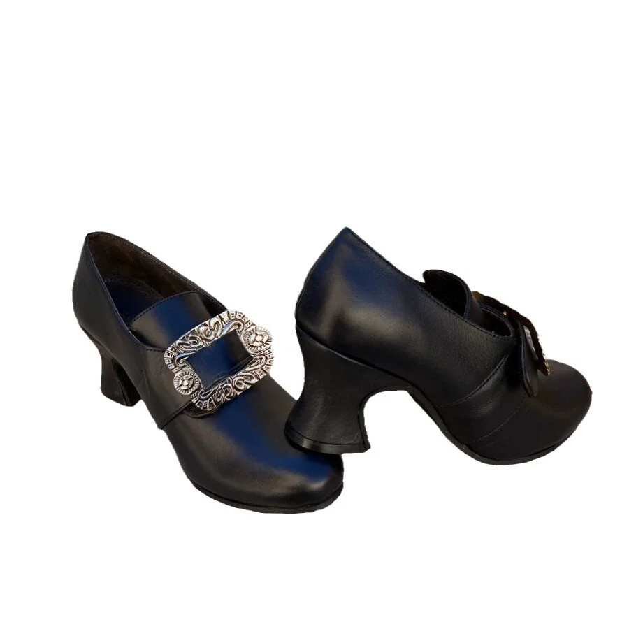 Damen High Heels Marie Antoinette Schuhe Vintage 18. mittelalterliche Renaissance Cosplay Gehrock Schuhe Edle Halloween Fancy Party