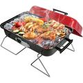 Portable Charcoal BBQ Grill Folding Barbecue Grill Tabletop Smoker Grill with Lid Camping Grill for Outdoor Patio Backyard Parties Picnic Beach Travel Folding Grill for Cooking