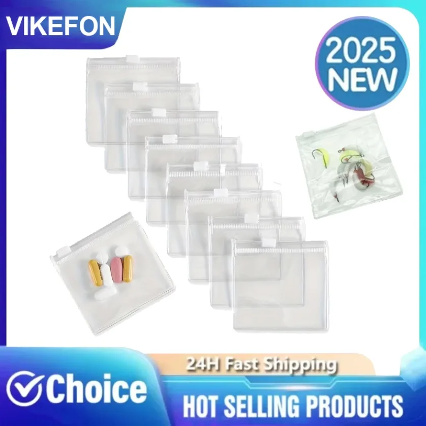 Wiederverwendbare, selbstdichtende, weiße 5/10/20 Stück Medizintaschen mit Reißverschluss, Köderbeutel, handwaschbar, mit Schmuckaufbewahrung und Reisezubehör Image
