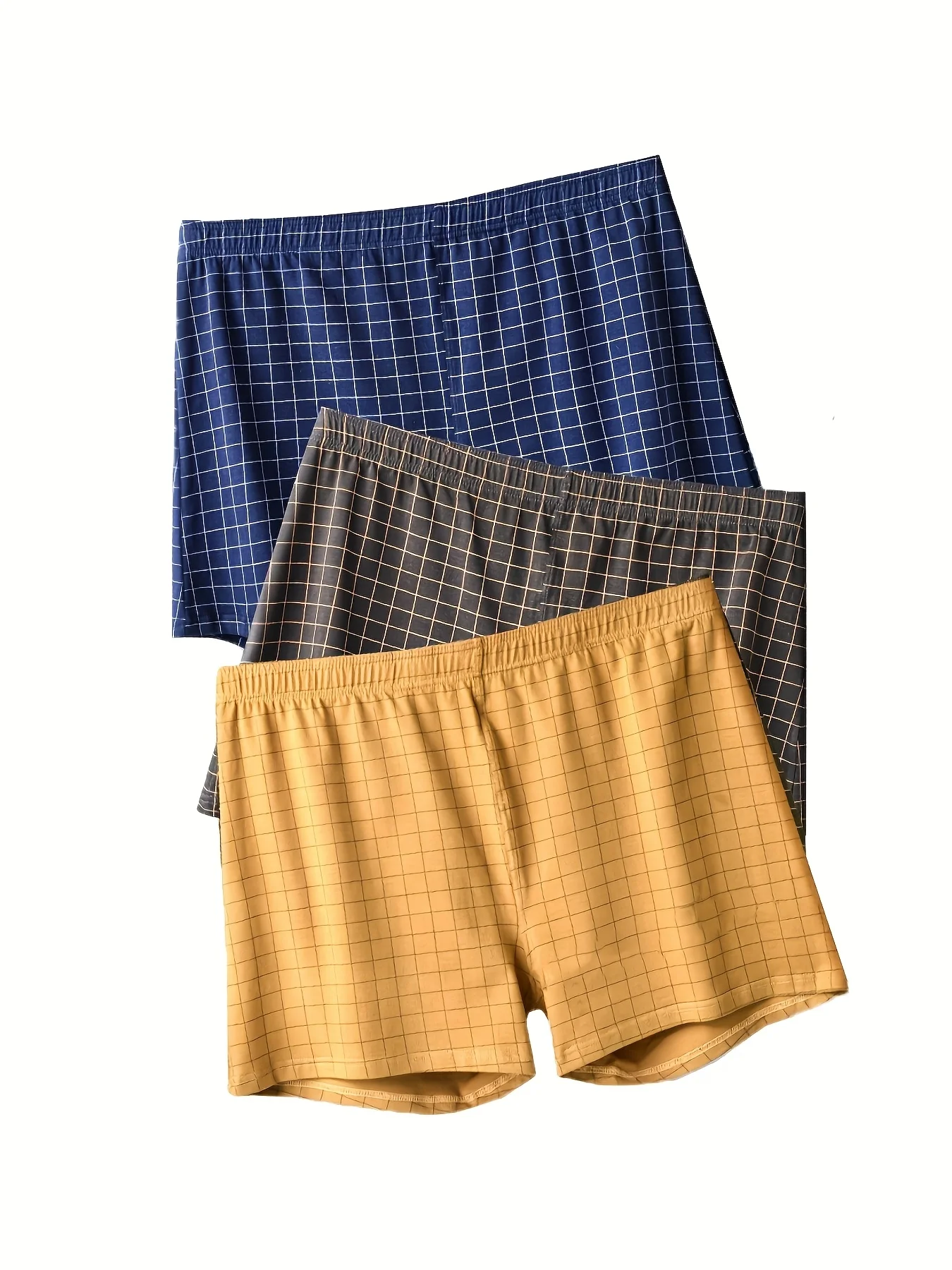 3 TEILE/SATZ Aro Hosen männer Unterwäsche Lose Plaid Hause Shorts Schlafen Hosen männer Plaid Vier Ecke Plus größe L-4XL Männer Unterhose Image