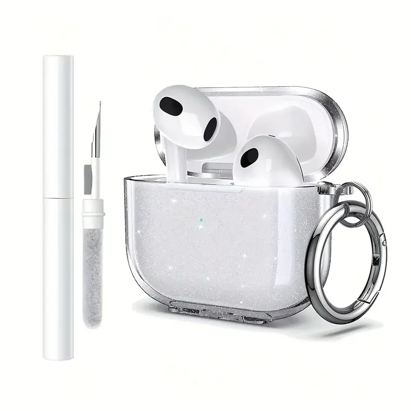 Kompatible AirPods 4. Generation Schutzhülle, weiche TPU-Airpod Pro3-Hülle mit Reinigungsset, stoßfeste Schutzhülle mit Schlüsselanhänger Image