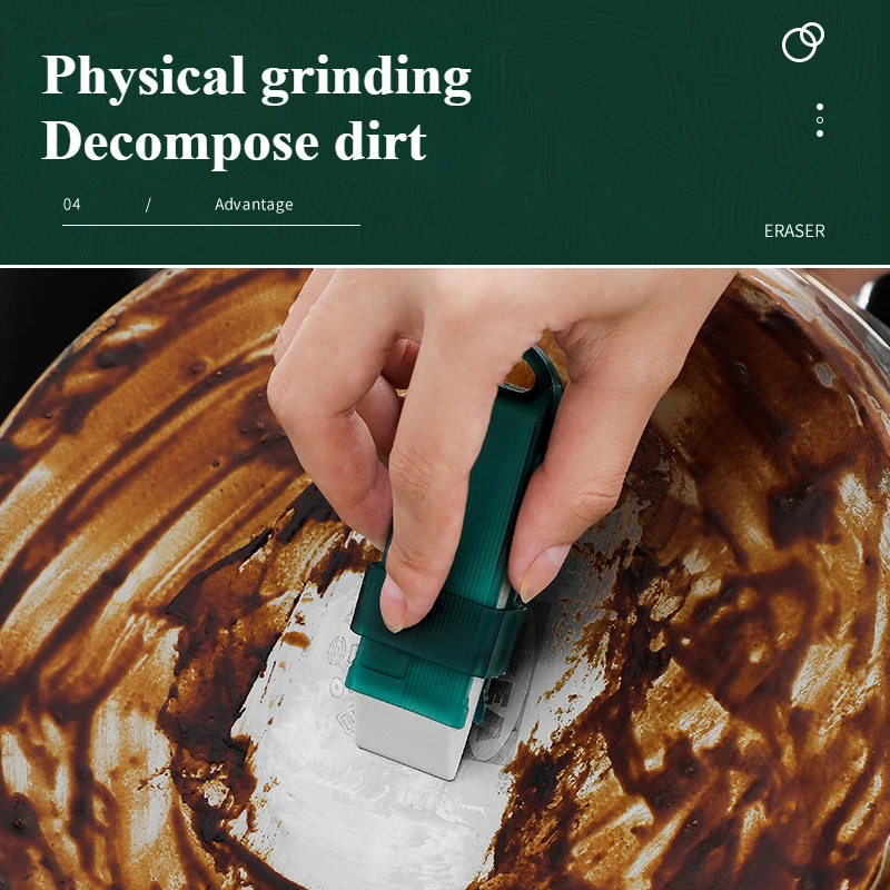 Leistungsstarker Reinigungsgummi zum Entfernen hartnäckiger Flecken aus einer Vielzahl von Oberflächen. Kochfeld-Reinigungsbürsten und Badezimmer-Fugenbürsten Image