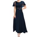Brautkleid der Mutter Elegant Einfach Rundhalsausschnitt Knöchellang Polyester Kurze Ärmel Spitze