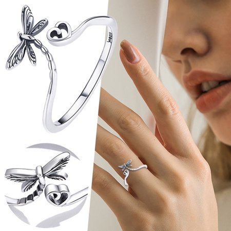 Fashion Rings for Women Sterling Silver Yarn Ring Adjustable Size Crochet Ring Beginner Knitting Crocheting Gift Crochet Tension Regulator Tool