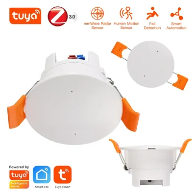 Tuya ZigBee MmWave Human Presence Sensor 24G Radar Body Motion Detector AC85~265V For Lighting Smart