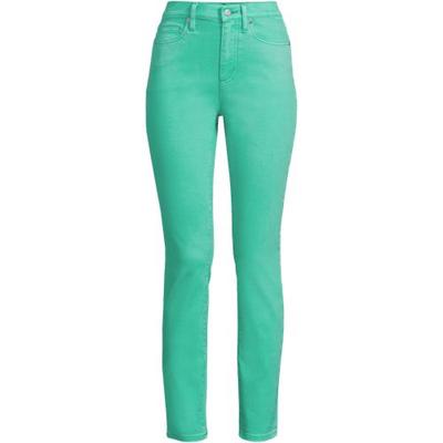 Slim Leg Ankle Jeans, High Waisted, Women, size: 10, regular, Green, Spandex/Cotton-blend/Poly-blend, by Lands' End