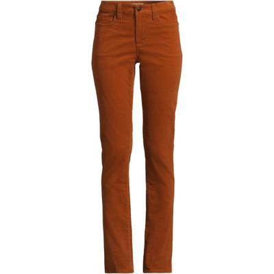 Straight Leg Stretch Cord Jeans, Mid Rise, Women, size: 16 32, regular, Orange, Cotton-blend, by Lands' End