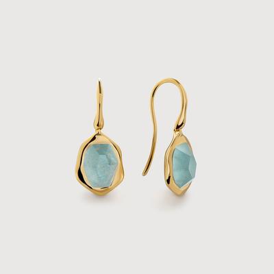 Gold Odyssey Gemstone Wire Earrings Aquamarine