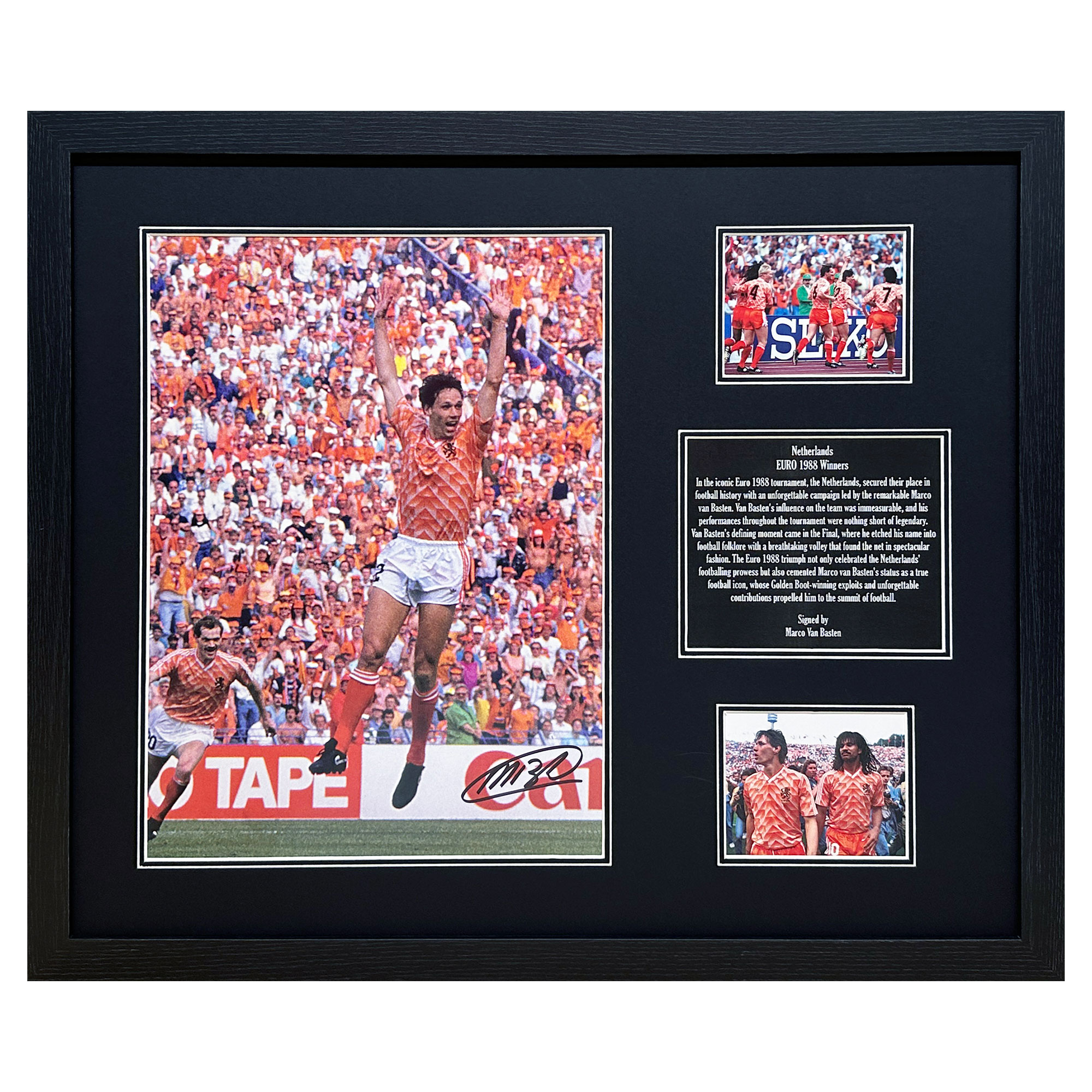 Niederlande Marco Van Basten signiertes Foto der Europameisterschaft 1988 – gerahmt Image