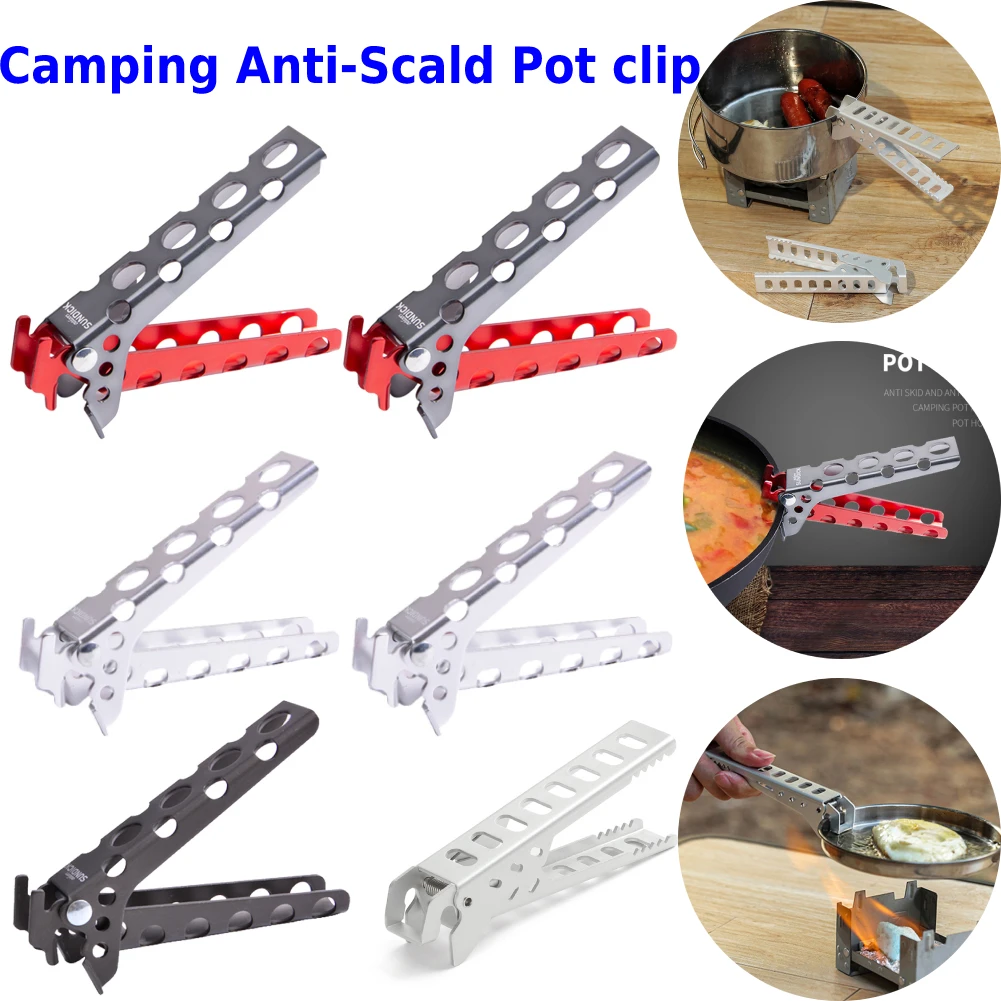 Camping Wandern Anti-hot Anti-Verbrühen Topf Pfanne Schüssel Greifer Kochen Im Freien Picknick Grill Kochgeschirr Griff Halter Clip clamp Image