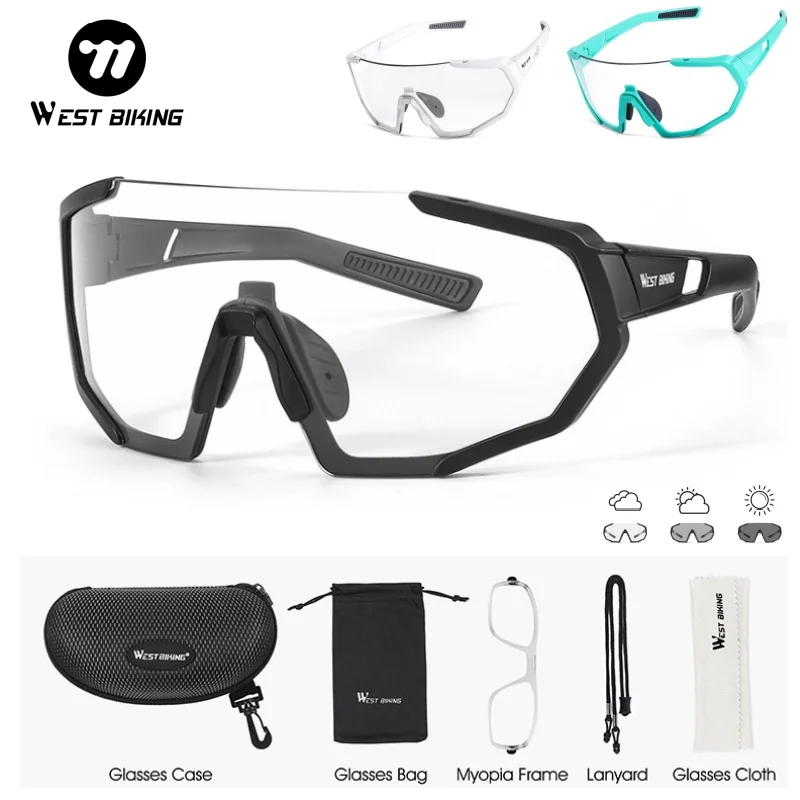 WEST RADFAHREN Photochrome Radfahren Sonnenbrille Männer Frauen MTB Rennrad Sport Brille UV400 Goggle Angeln Outdoor Fahrrad Brillen Image