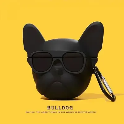 Coole Bulldogge Hip Hop Musik Hund Silikonhülle für Apple Airpods 4 3 2 Cover für AirPods Pro 2. Image