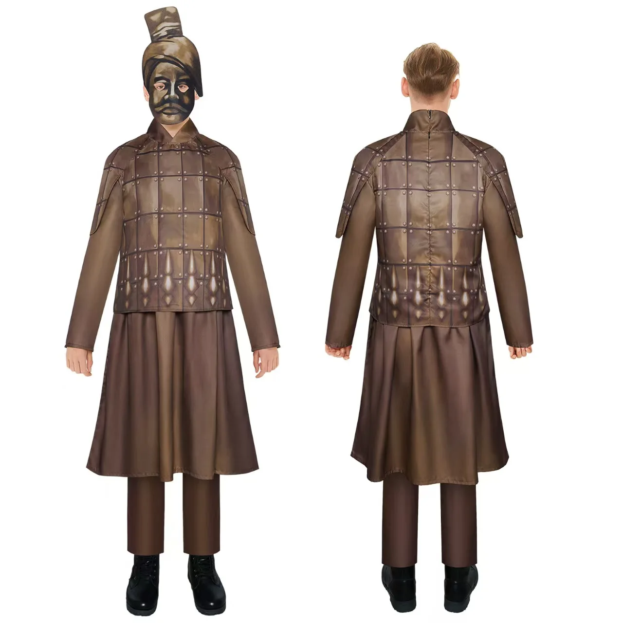 Chinesische Alte Terra Cotta Krieger Cosplay Kostüm Chinesische Krieger Set Männer Bühne Männer Halloween Leistung Kleidung Image
