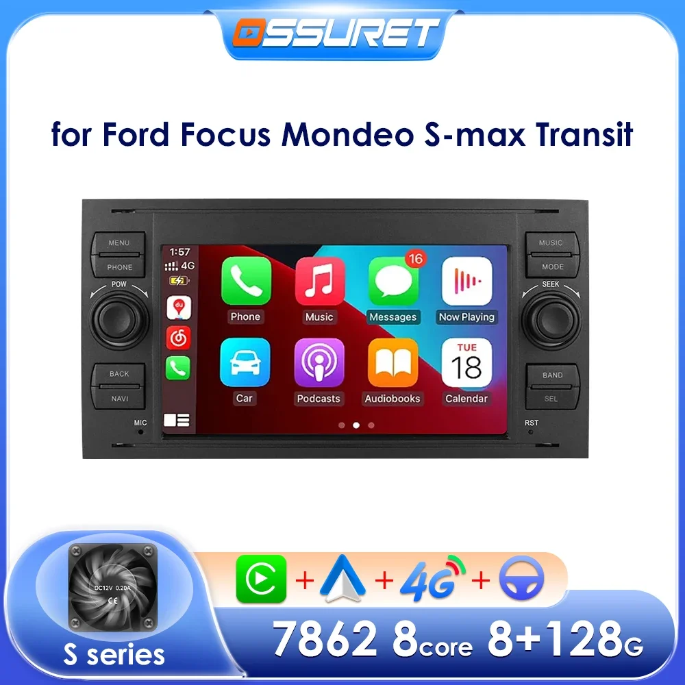 Android Autoradio für Ford Focus Mondeo S-Max C Max Kuga Galaxie Fiesta Transit Fusion verbinden Autoradio Multimedia Carplay Image