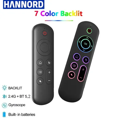 2,4 G BT 5.2 Fernbedienung Drahtloses Gyroskop Air Mouse 7-Farben-Hintergrundbeleuchtung USB-Empfänger Mini-Tastatur für Android Smart TV Box PC